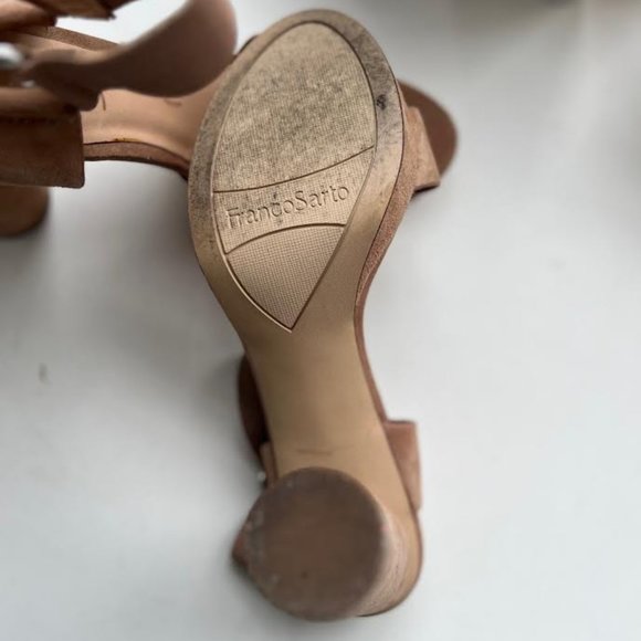 Franco Sarto Women's Napoli Heeled Sandal in Beige Suede - Size 8.5 - Picture 8 of 11